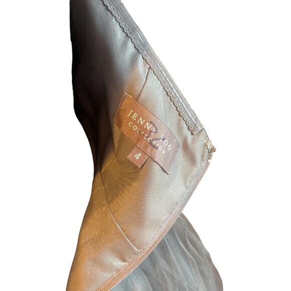 Jenny Yoo Fairycore Balletcore Whimsygoth Tulle Gray Strapless Mini Dress Size 4 - Picture 7 of 7